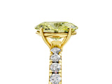 Yellow gold Fancy Yellow Oval Cut Diamond Pavé Solitaire Engagement Ring with Four-Prong Setting_93