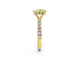 Yellow gold Fancy Yellow Oval Cut Diamond Pave Band Solitaire Ring with Four-Prong Setting_57