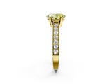 Yellow gold Fancy Yellow Oval  Cut Diamond Pave Band with Four-Prong Setting_38