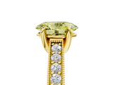 Yellow gold Fancy Yellow Oval  Cut Diamond Pave Band with Four-Prong Setting_41