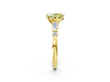 Yellow gold Fancy Yellow Oval  Cut Diamond Ring with Baguette Side Stones, Channel Set Band, and Four-Prong Setting_26