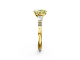 Yellow gold Fancy Yellow Oval  Cut Diamond Ring with Baguette Side Stones, Channel Set Band, and Four-Prong Setting_5