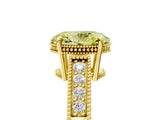 Yellow gold Fancy Yellow Oval Cut Diamond Ring with Milgrain Pavé Band and Four-Prong Setting_29