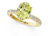 Yellow gold Fancy Yellow Oval  Cut Diamond Ring with Pavé Band and Four-Prong Setting_61