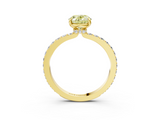 Yellow gold Fancy Yellow Oval  Cut Diamond Ring with Pavé Band and Four-Prong Setting_63