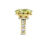 Yellow gold Fancy Yellow Oval  Cut Diamond Ring with Pavé Band and Four-Prong Setting_65