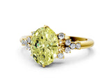 Yellow gold Fancy Yellow Oval Cut Diamond Ring with Side Stones and Four-Prong Setting_12