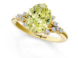 Yellow gold Fancy Yellow Oval Cut Diamond Ring with Side Stones and Four-Prong Setting_148
