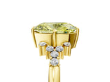 Yellow gold Fancy Yellow Oval Cut Diamond Ring with Side Stones and Four-Prong Setting_152