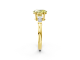 Yellow gold Fancy Yellow Oval  Cut Diamond Ring with Tapered Baguette Side Stones in Four-Prong Setting_5