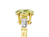 Yellow gold Fancy Yellow Oval  Cut Diamond Ring with Tapered Baguette Side Stones in Four-Prong Setting_8