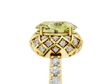 Yellow gold Fancy Yellow Oval Cut Diamond Scalloped Halo Engagement Ring with Round Shared Prong Band_17