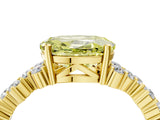 Yellow gold Fancy Yellow Oval Cut Diamond Scattered Round Accent Ring with Prong Setting_16