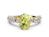 Yellow gold Fancy Yellow Oval Cut Diamond Side Stone Engagement Ring with Four-Prong Setting_24