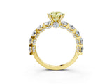 Yellow gold Fancy Yellow Oval Cut Diamond Side Stone Engagement Ring with Four-Prong Setting_27