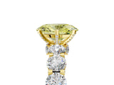 Yellow gold Fancy Yellow Oval Cut Diamond Side Stone Engagement Ring with Four-Prong Setting_29