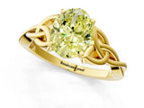 Yellow gold Fancy Yellow Oval Cut Diamond Solitaire Celtic Knot Ring with Four-Prong Setting_61