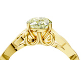 Yellow gold Fancy Yellow Oval Cut Diamond Solitaire Celtic Knot Ring with Four-Prong Setting_64