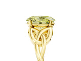 Yellow gold Fancy Yellow Oval Cut Diamond Solitaire Celtic Knot Ring with Four-Prong Setting_65