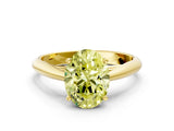 Yellow gold Fancy Yellow Oval Cut Diamond Solitaire Engagement Ring with Cathedral Setting and Four-Prong Mount_109