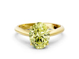Yellow gold Fancy Yellow Oval Cut Diamond Solitaire Engagement Ring with Cathedral Setting and Four-Prong Mount_90