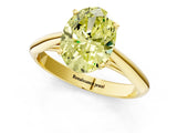 Yellow gold Fancy Yellow Oval Cut Diamond Solitaire Engagement Ring with Cathedral Setting and Four-Prong Mount_91