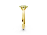 Yellow gold Fancy Yellow Oval Cut Diamond Solitaire Engagement Ring with Cathedral Setting and Four-Prong Mount_92