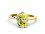 Yellow gold Fancy Yellow Oval Cut Diamond Solitaire Engagement Ring with Classic Band and Four-Prong Setting_12