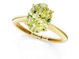 Yellow gold Fancy Yellow Oval Cut Diamond Solitaire Engagement Ring with Classic Band and Four-Prong Setting_13