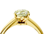 Yellow gold Fancy Yellow Oval Cut Diamond Solitaire Engagement Ring with Classic Band and Four-Prong Setting_16