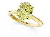 Yellow gold Fancy Yellow Oval Cut Diamond Solitaire Engagement Ring with Classic Band and Four-Prong Setting_88