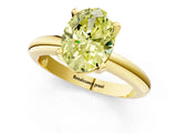 Yellow gold Fancy Yellow Oval Cut Diamond Solitaire Engagement Ring with Round Band and Four-Prong Setting_158