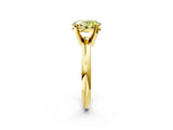 Yellow gold Fancy Yellow Oval Cut Diamond Solitaire Engagement Ring with Round Band and Four-Prong Setting_159