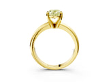 Yellow gold Fancy Yellow Oval Cut Diamond Solitaire Engagement Ring with Round Band and Four-Prong Setting_160