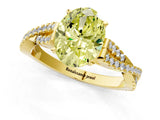 Yellow gold Fancy Yellow Oval Cut Diamond Solitaire Engagement Ring with Twisted Pavé Band and Four-Prong Setting_45