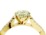 Yellow gold Fancy Yellow Oval Cut Diamond Solitaire Engagement Ring with Twisted Pavé Band and Four-Prong Setting_48