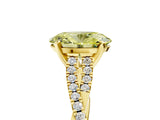 Yellow gold Fancy Yellow Oval Cut Diamond Solitaire Engagement Ring with Twisted Pavé Band and Four-Prong Setting_49