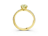 Yellow gold Fancy Yellow Oval Cut Diamond Solitaire Pavé Engagement Ring with Round Band and Prong Setting_16