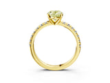 Yellow gold Fancy Yellow Oval Cut Diamond Solitaire Pavé Engagement Ring with Round Band and Prong Setting_70