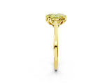 Yellow gold Fancy Yellow Oval Cut Diamond Solitaire Ring with Flower Prong Setting and Classic Band_14
