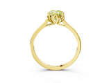 Yellow gold Fancy Yellow Oval Cut Diamond Solitaire Ring with Flower Prong Setting and Classic Band_15