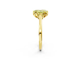 Yellow gold Fancy Yellow Oval Cut Diamond Solitaire Ring with Flower Prong Setting and Classic Band_38
