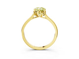 Yellow gold Fancy Yellow Oval Cut Diamond Solitaire Ring with Flower Prong Setting and Classic Band_39