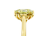 Yellow gold Fancy Yellow Oval Cut Diamond Solitaire Ring with Flower Prong Setting and Classic Band_41