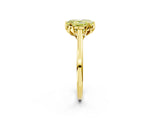 Yellow gold Fancy Yellow Oval Cut Diamond Solitaire Ring with Flower Prong Setting and Classic Band_76