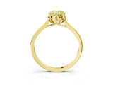 Yellow gold Fancy Yellow Oval Cut Diamond Solitaire Ring with Flower Prong Setting and Classic Band_77