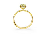 Yellow gold Fancy Yellow Oval Cut Diamond Solitaire Ring with Four-Prong Setting and Pavé Band_6