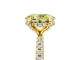 Yellow gold Fancy Yellow Oval Cut Diamond Solitaire Ring with Four-Prong Setting and Pavé Band_8