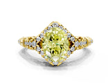Yellow gold Fancy Yellow Oval Cut Diamond Solitaire Ring with Hidden Halo and Pavé Band_27
