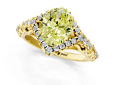 Yellow gold Fancy Yellow Oval Cut Diamond Solitaire Ring with Hidden Halo and Pavé Band_28